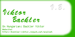 viktor backler business card